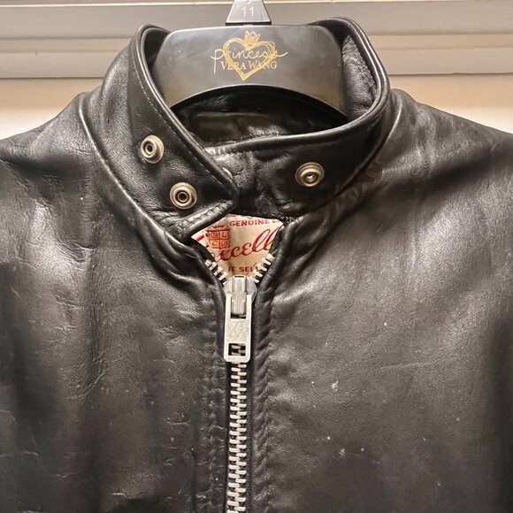 Vintage Excelled Black Leather Moto Jacket – Made in USA – Size 36R - Picture 4 of 7